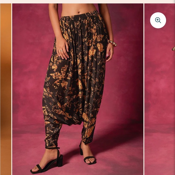 Saundh Pants - Saundh Black and Orange Harem Pants